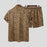 Summer Wear Men Sets Leopard Printed Lapel Short Sleeve